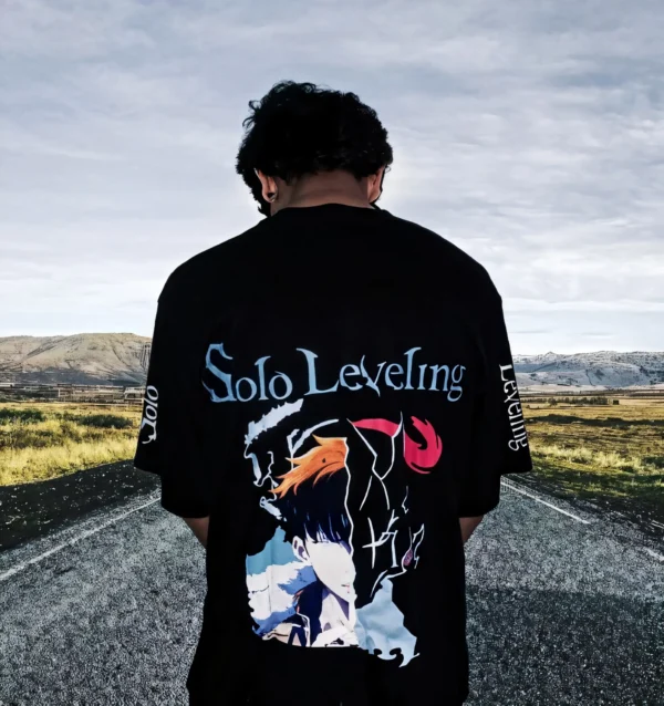 Solo Leveling Anime Printed T-Shirt – Unisex Oversized Tee